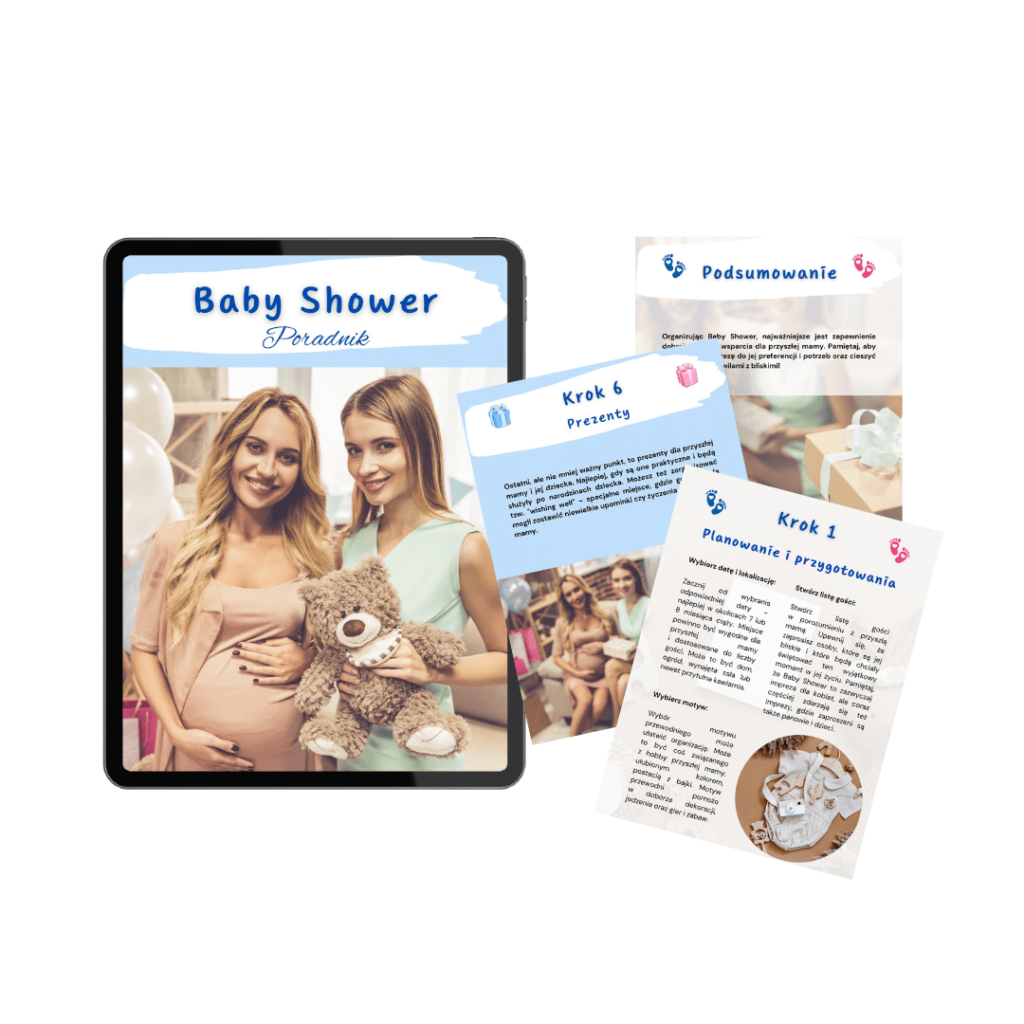 oprawa graficzna ebooka organizacja baby shower