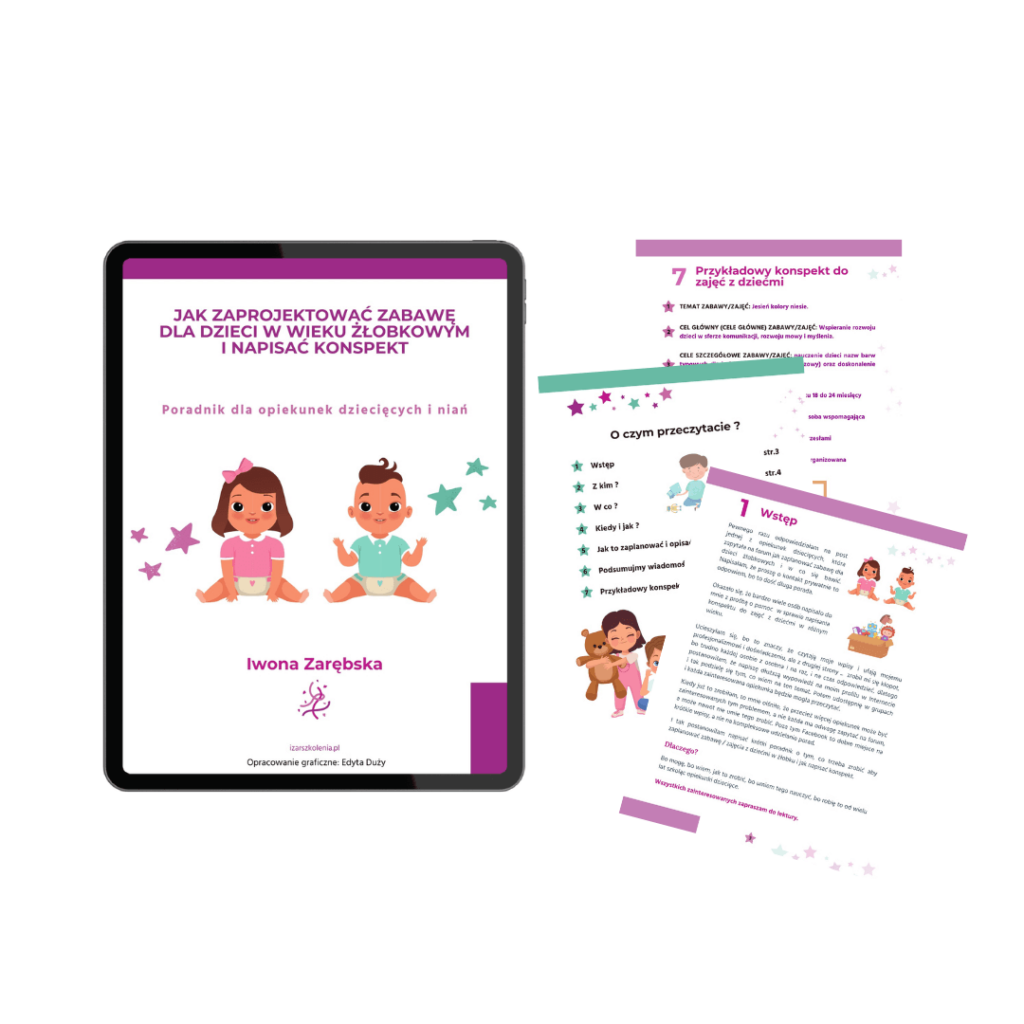 oprawa graficzna ebooka konspekt i projekt zabawy dla dzieci w żłobkach