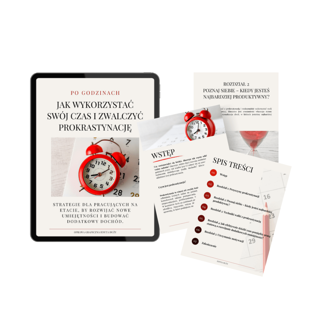 oprawa graficzna ebooka jak wykorzystać czas i pokonać prokrastynację