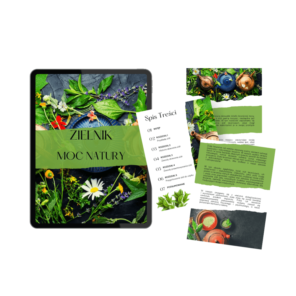 oprawa graficzna ebooka zielnik opis ziół i przygotowanie
