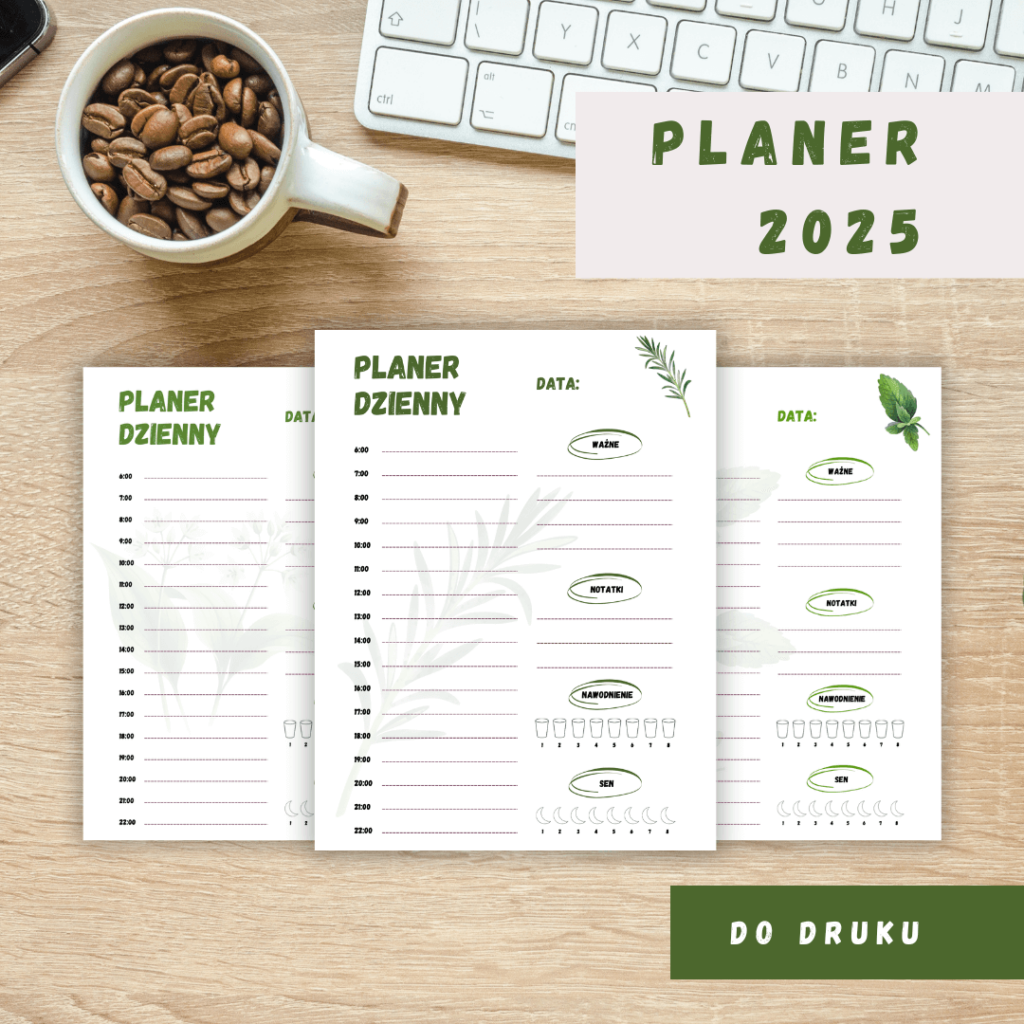 Planer dzienny z motywem ziół