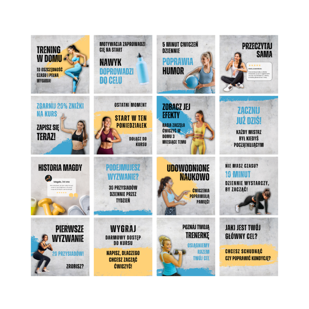 Siatka na FB posty na treningi