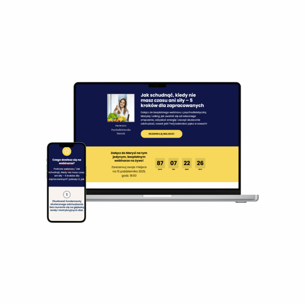 Landing Page webinar odchudzanie